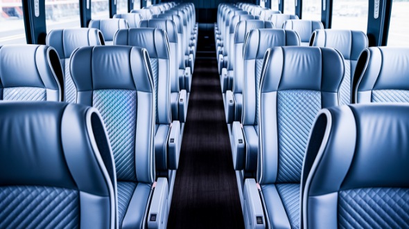 56 passenger charter bus interior view