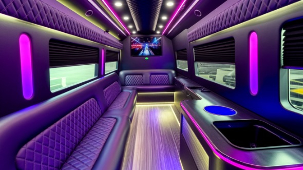danbury party bus rental interior