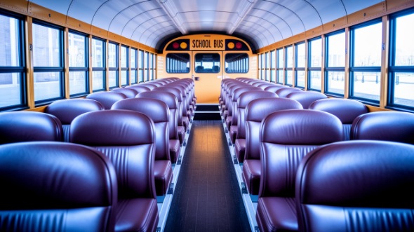 school bus rental interior